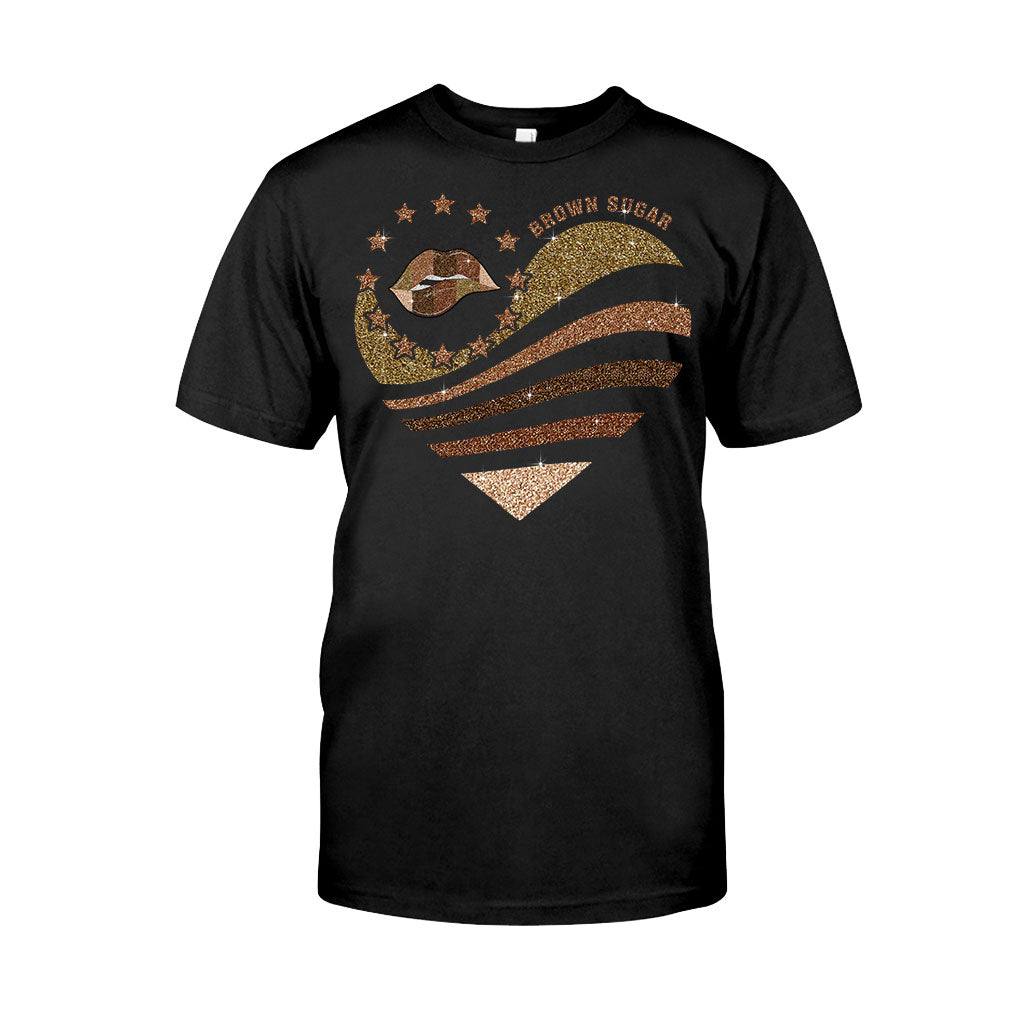 Brown Sugar - African American T-shirt and Hoodie With Faux Glitter Print 112021