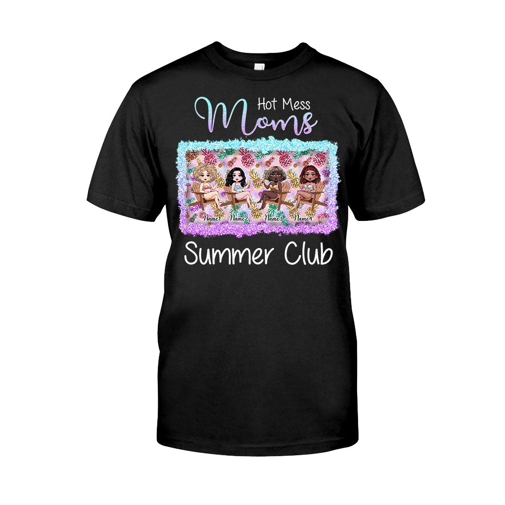 Hot Mess Moms Sommerclub – Personalisiertes Bestie-T-Shirt und Hoodie