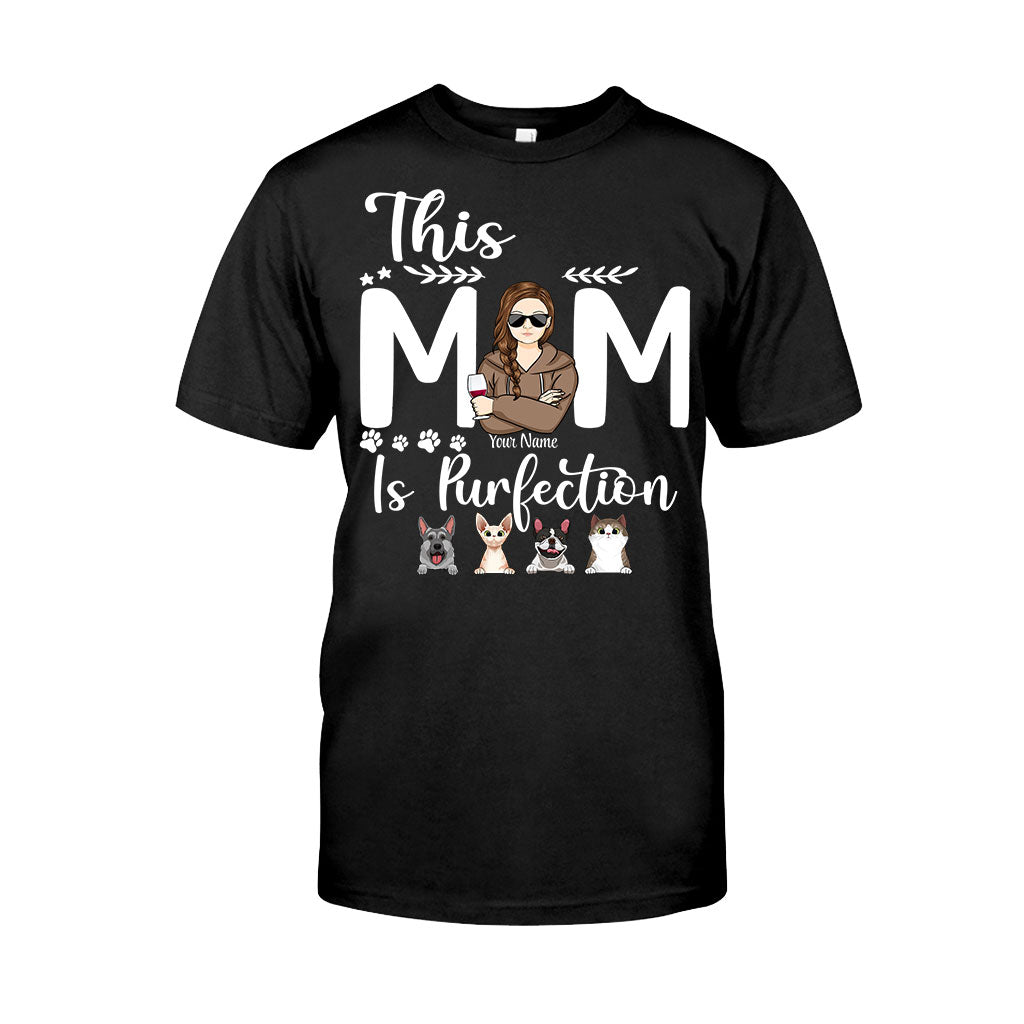 Diese Mama ist die Perfektion – personalisiertes Muttertags-T-Shirt und Hoodie mit Hundemotiv