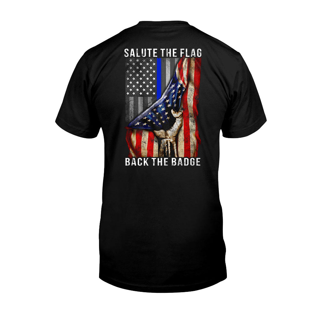 „Salute The Flag“ – T-Shirt und Hoodie für Polizeibeamte 0621
