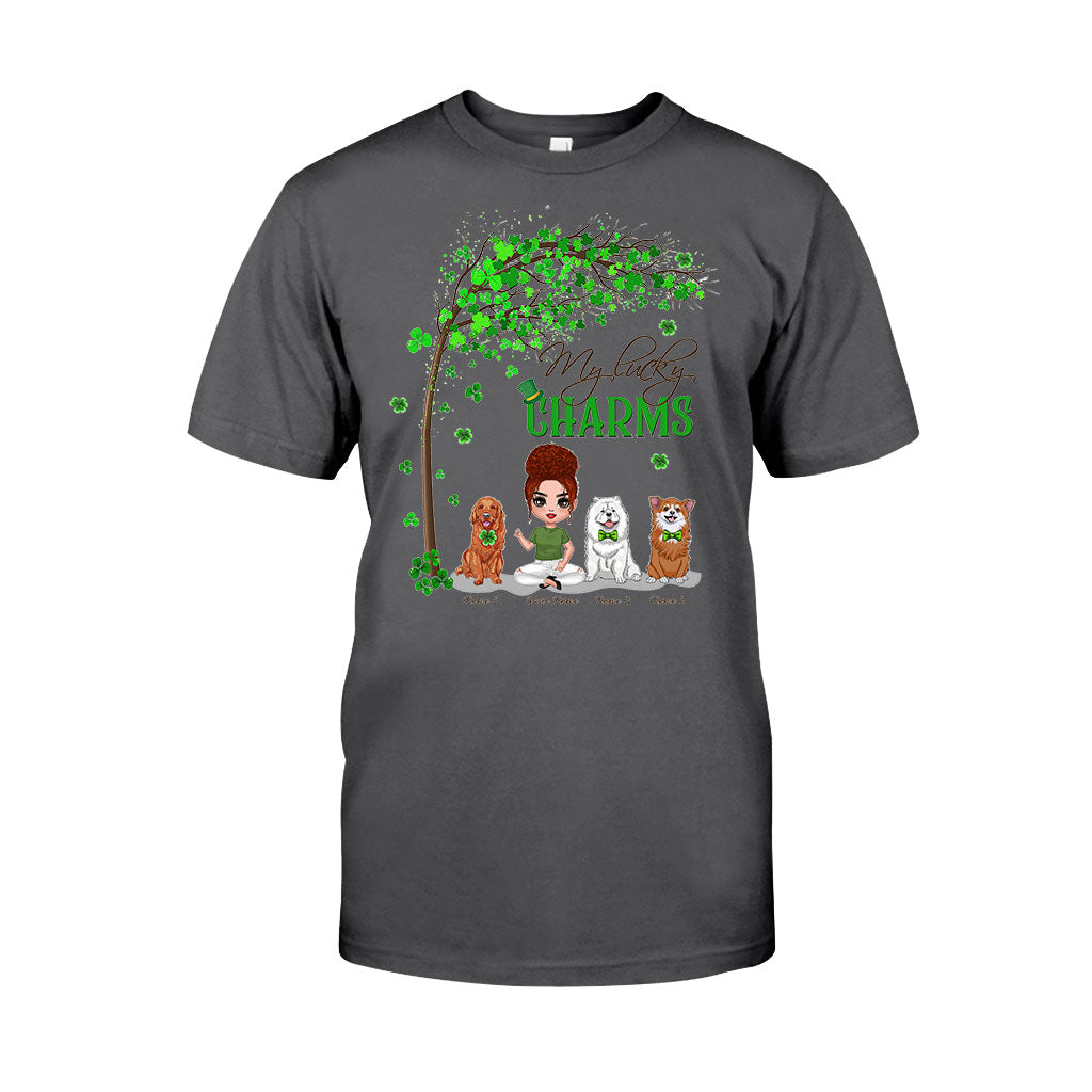 Patrick Day Irish Dogs And Girl - Personalized T-shirt and Hoodie