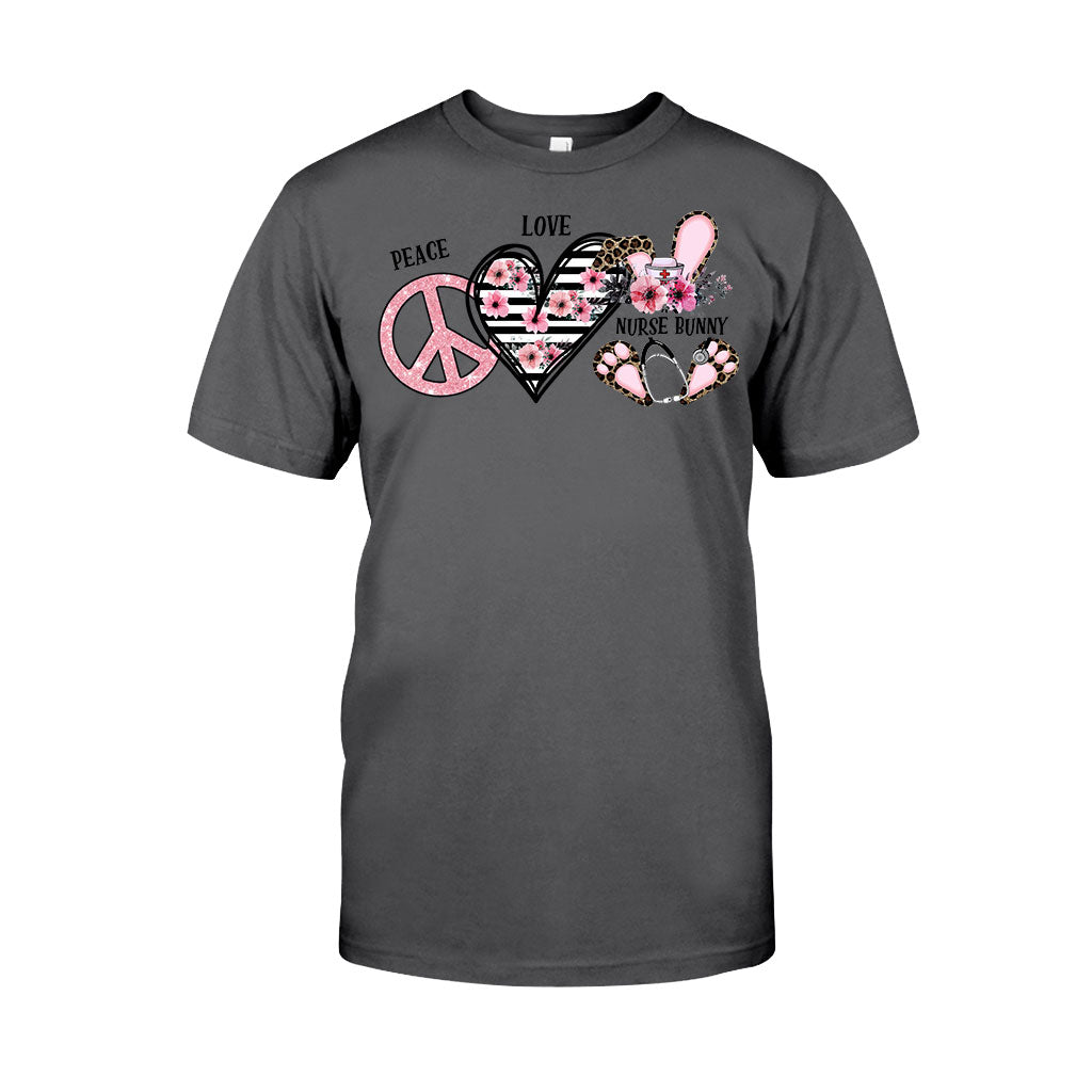Peace Love Nurse Bunny - Personalized T-shirt and Hoodie
