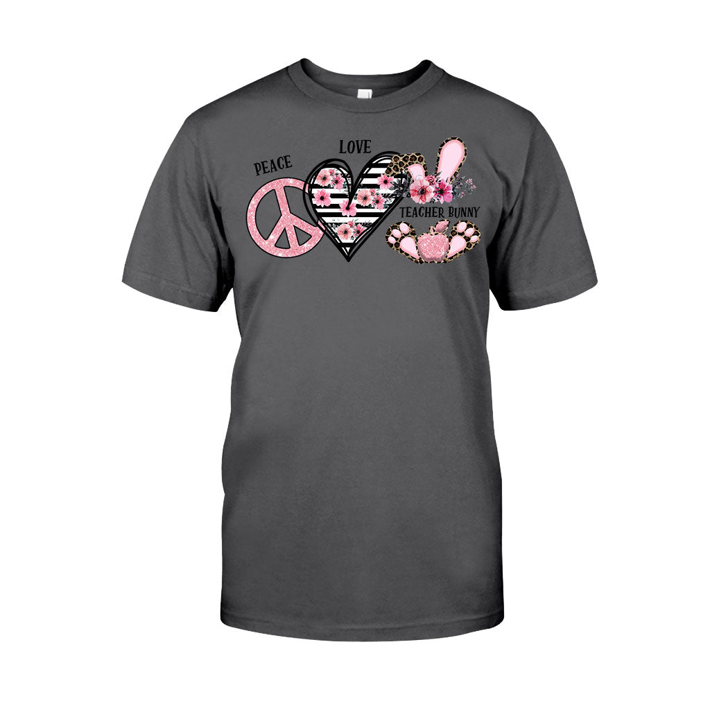 Peace Love One Hip Teacher – Personalisiertes T-Shirt und Hoodie