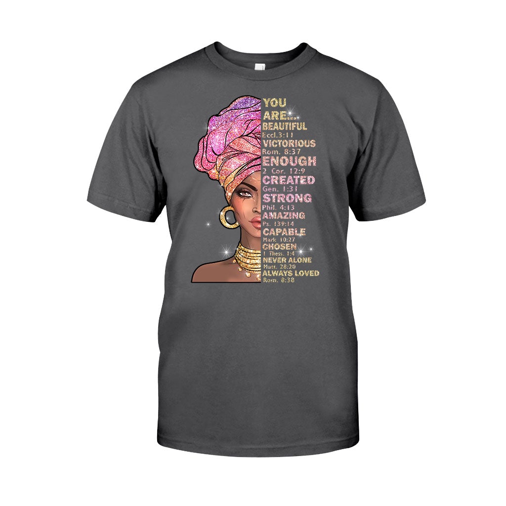 Du bist wunderschön – T-Shirt und Hoodie für Afroamerikaner mit Glitzer-Imitat 1121