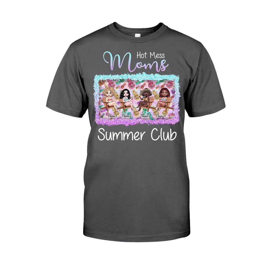 Hot Mess Moms Sommerclub – Personalisiertes Bestie-T-Shirt und Hoodie