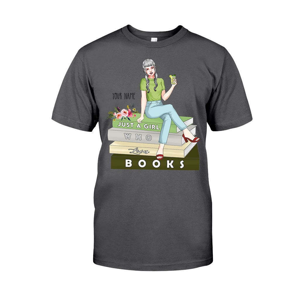 Einfach ein Mädchen, das Bücher liebt – personalisiertes Buch-T-Shirt und Hoodie