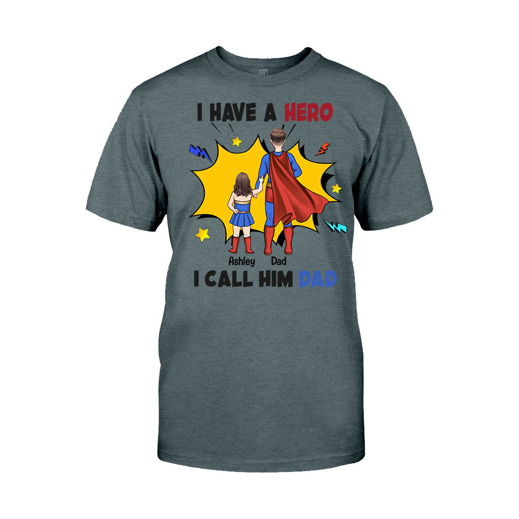 Ich habe einen Helden, ich nenne ihn Papa – personalisiertes Vater-T-Shirt und Hoodie