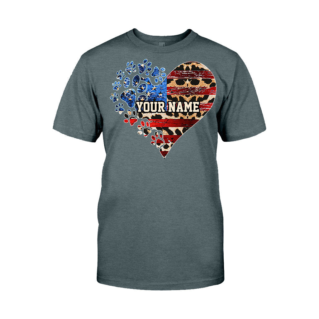 Die Juli-Katzenmama – Personalisiertes Hunde-T-Shirt und Hoodie zum Unabhängigkeitstag