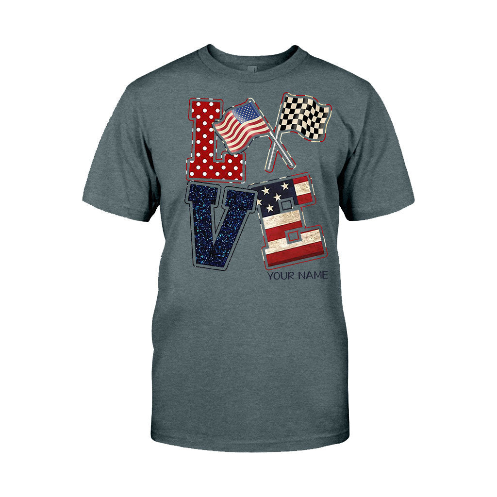 Liebe zum Rennsport – Personalisiertes T-Shirt und Hoodie zum Unabhängigkeitstag