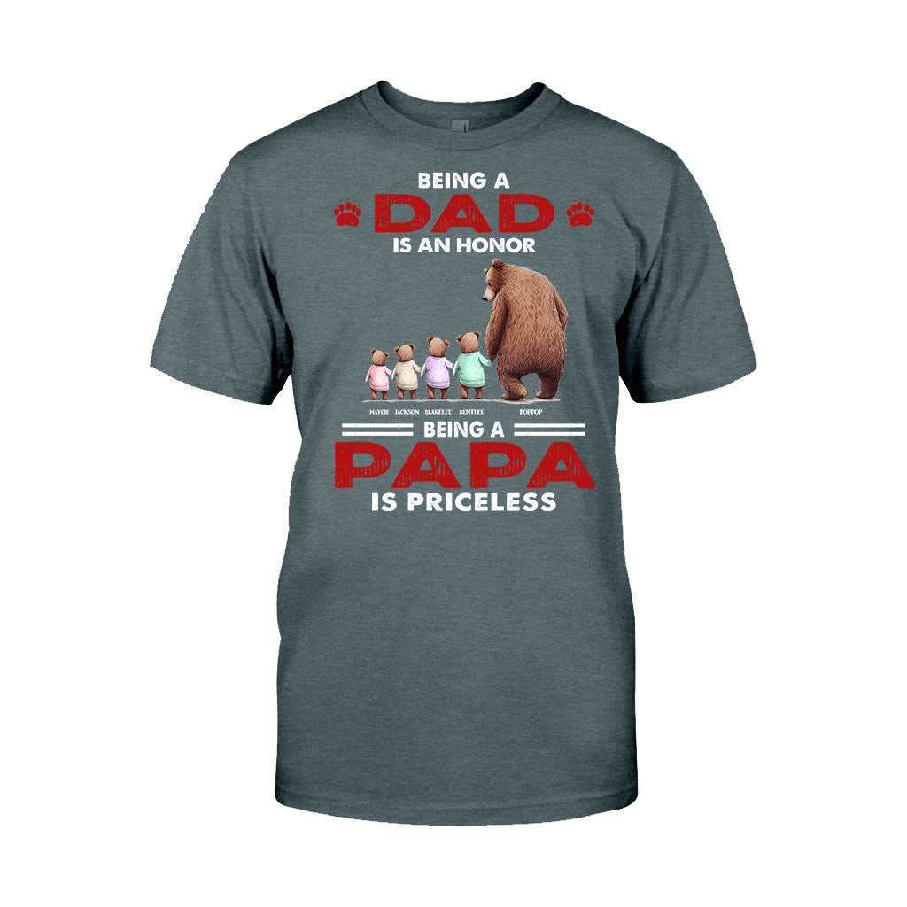 Priceless Papa Bear - Personalized Father's Day Grandpa T-shirt and Hoodie