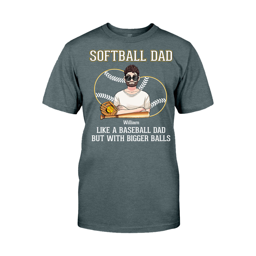 Softball-Papa wie ein Baseball-Papa, nur mit größeren Bällen – personalisiertes Softball-T-Shirt und Hoodie