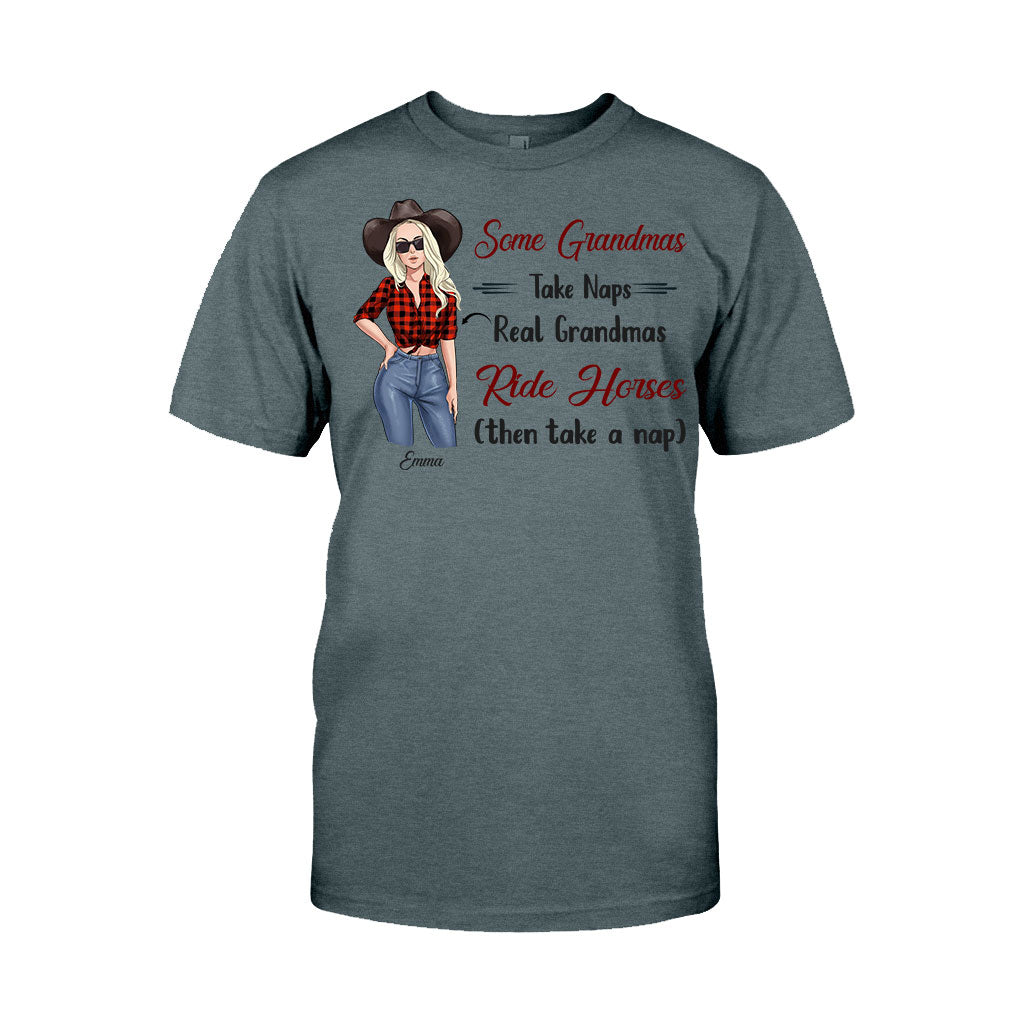 Real Grandmas Ride Horses - Personalized Mother's Day Grandma T-shirt and Hoodie