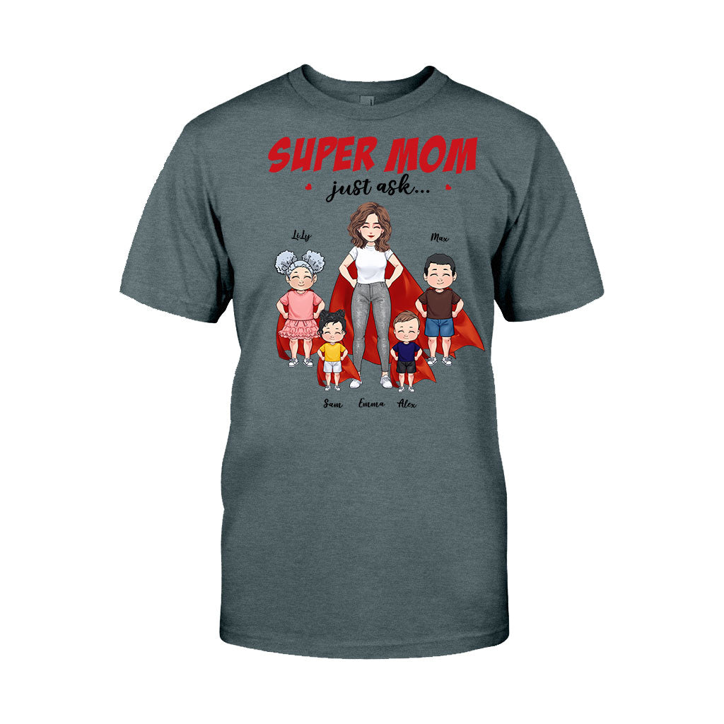 Supermama – Geschenk für Mama und Oma – Personalisiertes T-Shirt und Hoodie