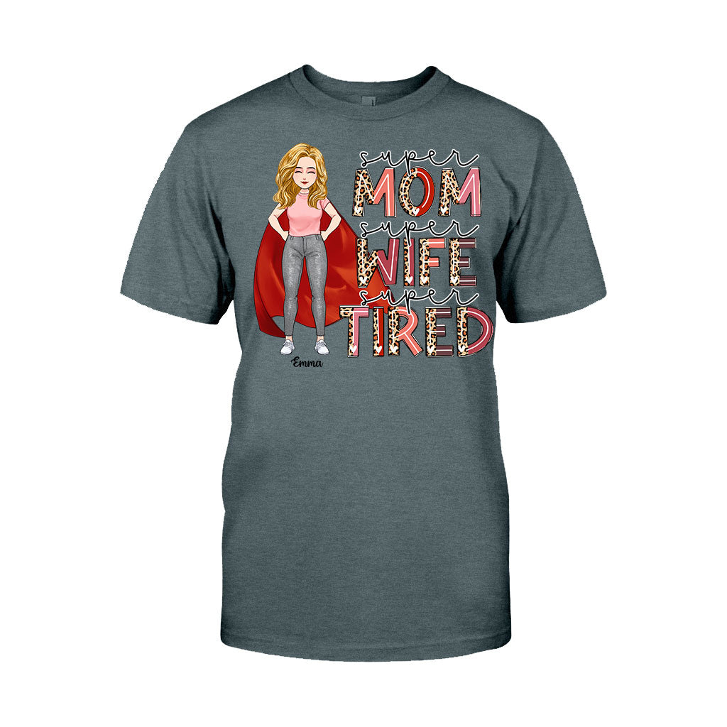 Supermama, Superfrau, Supermüde – Personalisiertes Muttertags-T-Shirt und Hoodie