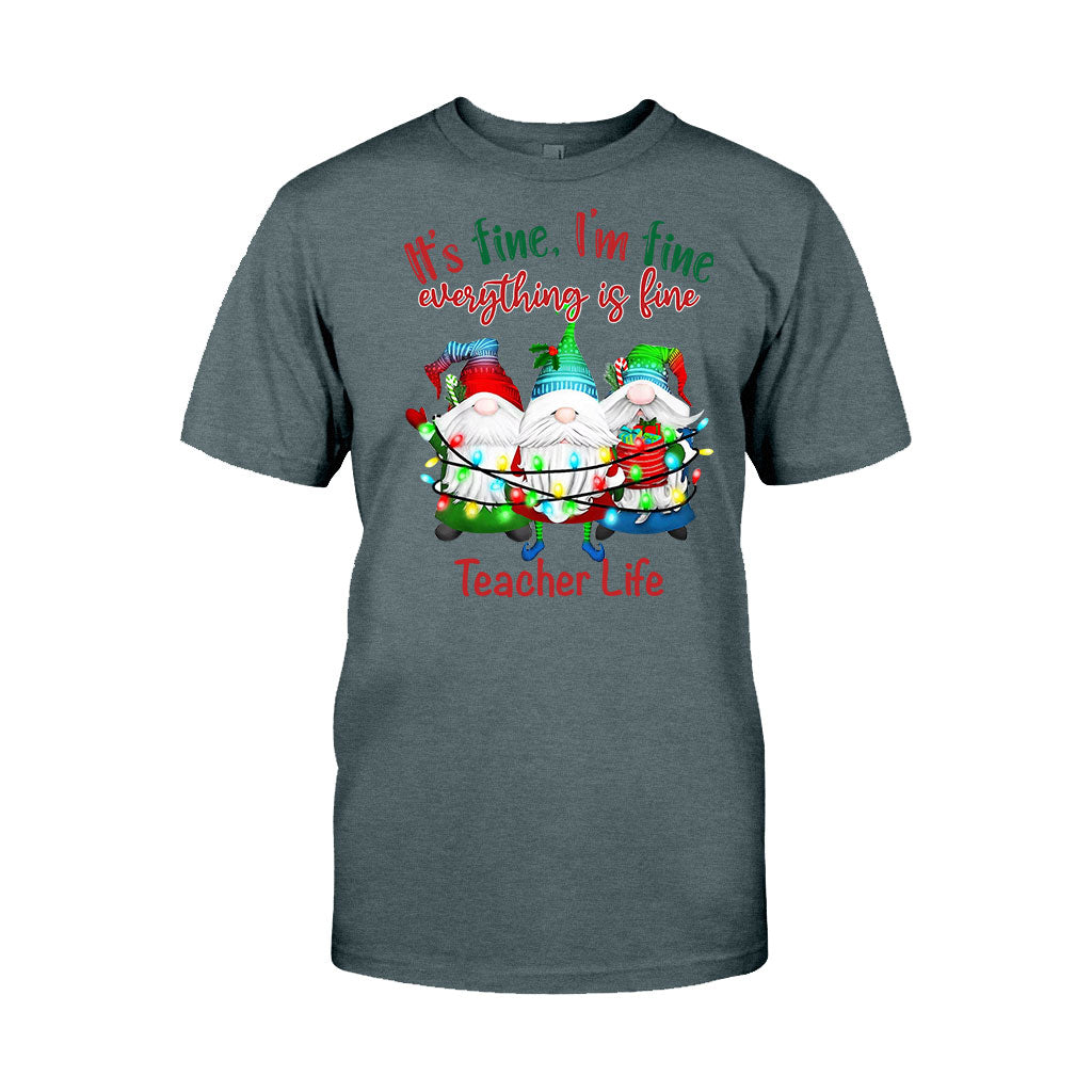 It's Fine Im Fine Everything Is Fine - Personalized Teacher T-shirt and Hoodie