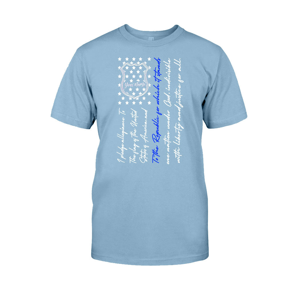Police Badge Pledge Of Allegiance - Personalized Independence Day T-shirt and Hoodie