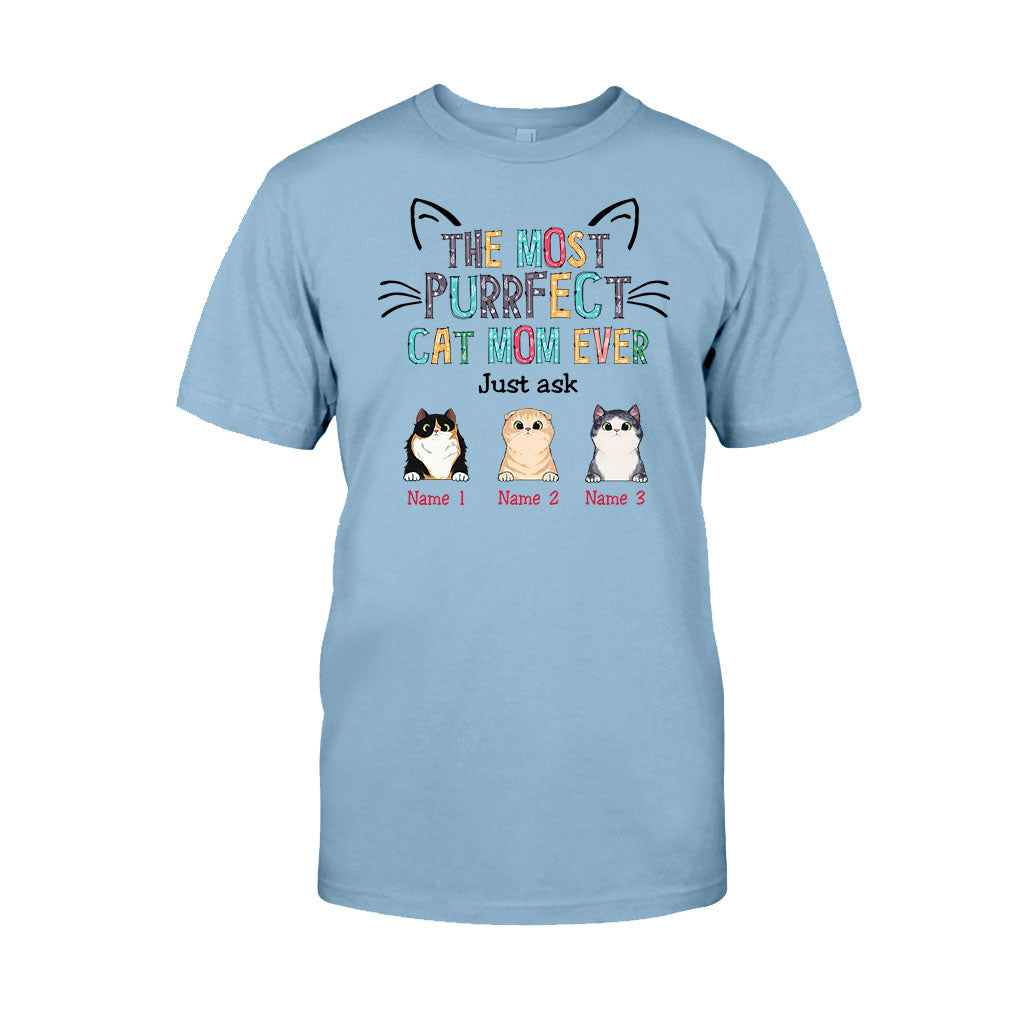 Die perfekte Katzenmama – personalisiertes Muttertags-T-Shirt und Hoodie mit Katzenmotiv