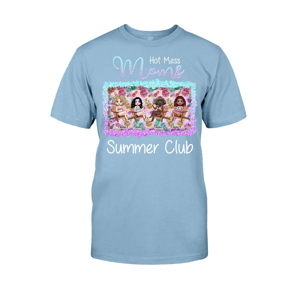 Hot Mess Moms Sommerclub – Personalisiertes Bestie-T-Shirt und Hoodie