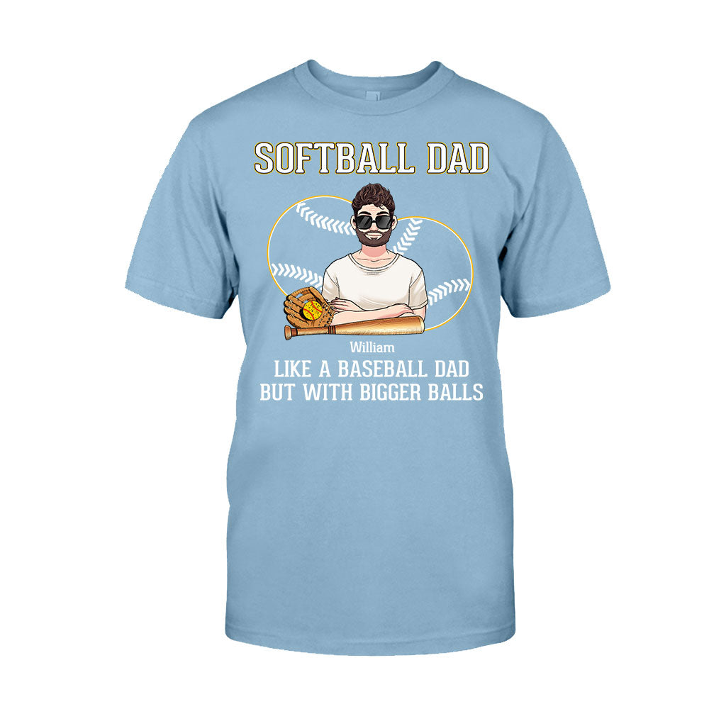 Softball-Papa wie ein Baseball-Papa, nur mit größeren Bällen – personalisiertes Softball-T-Shirt und Hoodie