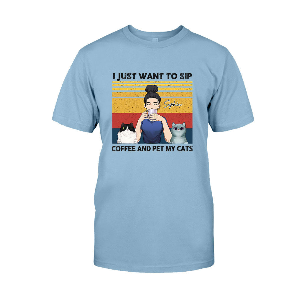 Cat Mom Coffee – Personalisiertes Katzen-T-Shirt und Hoodie
