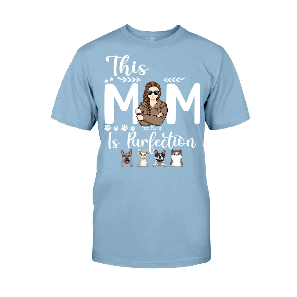 Diese Mama ist die Perfektion – personalisiertes Muttertags-T-Shirt und Hoodie mit Hundemotiv