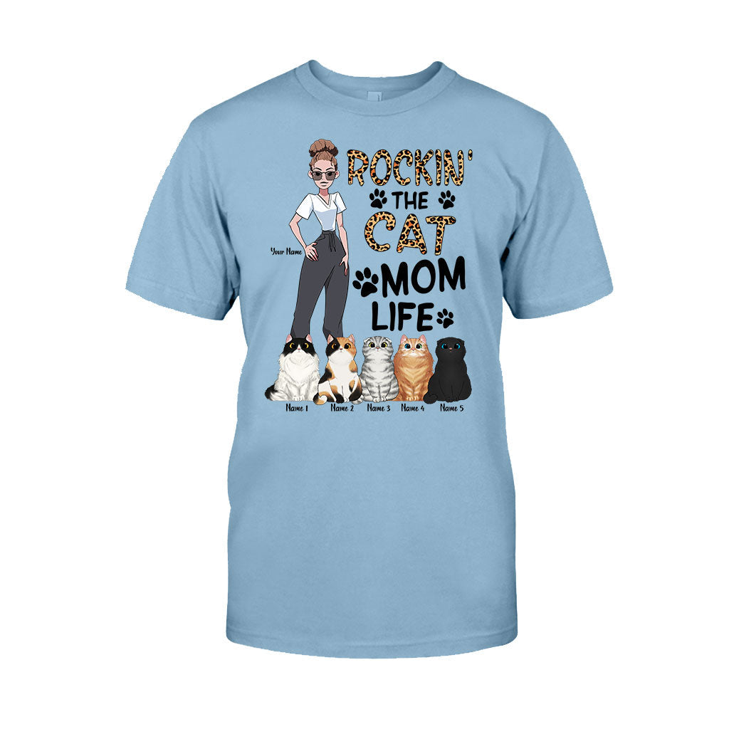 Das Leben als Katzenmama rocken – personalisiertes Katzen-T-Shirt und Hoodie