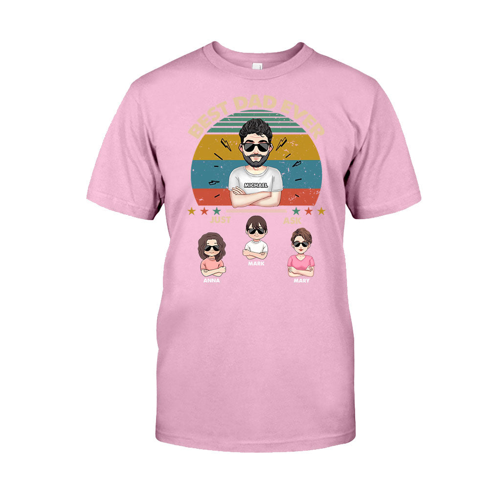 Bester Papa aller Zeiten – Geschenk für Papa, Mama, Opa, Oma, Großvater – Personalisiertes T-Shirt und Hoodie