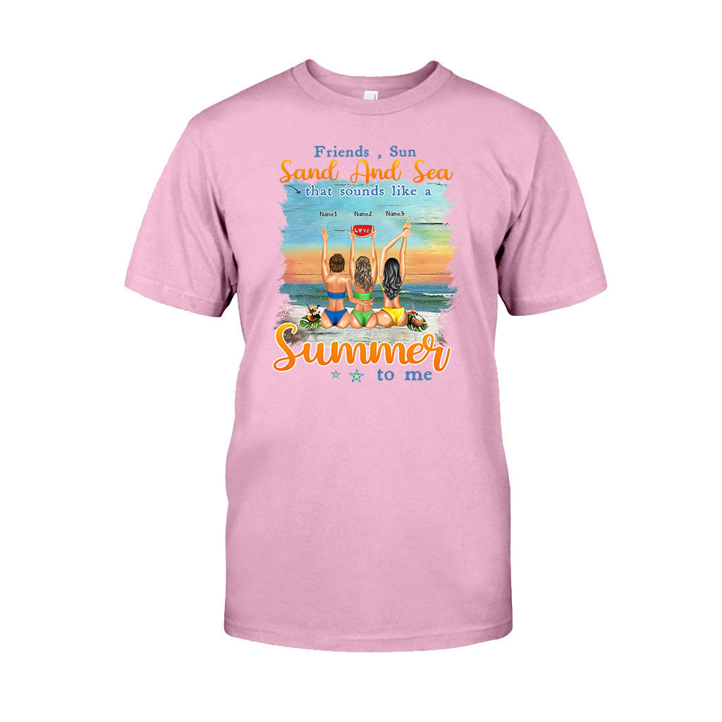 Ich liebe dich bis zum Strand und zurück – personalisiertes T-Shirt und Hoodie für die beste Freundin