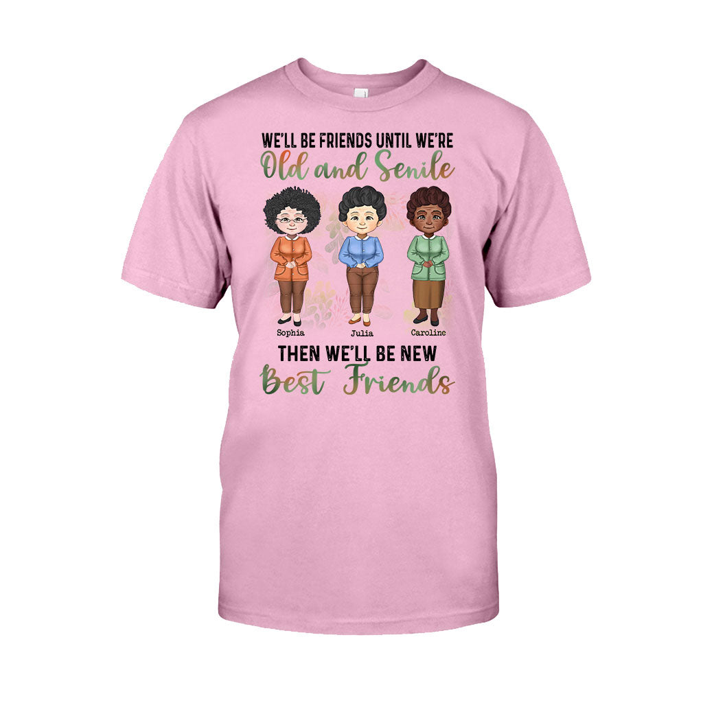 Wir bleiben Freunde bis ins hohe Alter – personalisiertes Bestie-T-Shirt und Hoodie