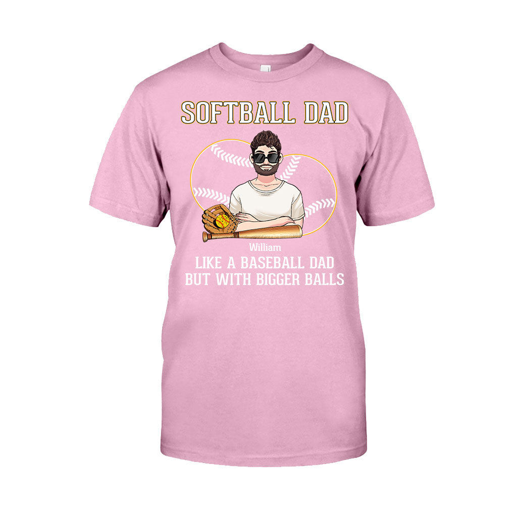 Softball-Papa wie ein Baseball-Papa, nur mit größeren Bällen – personalisiertes Softball-T-Shirt und Hoodie