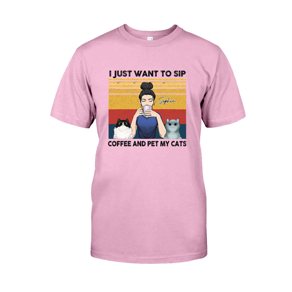 Cat Mom Coffee – Personalisiertes Katzen-T-Shirt und Hoodie