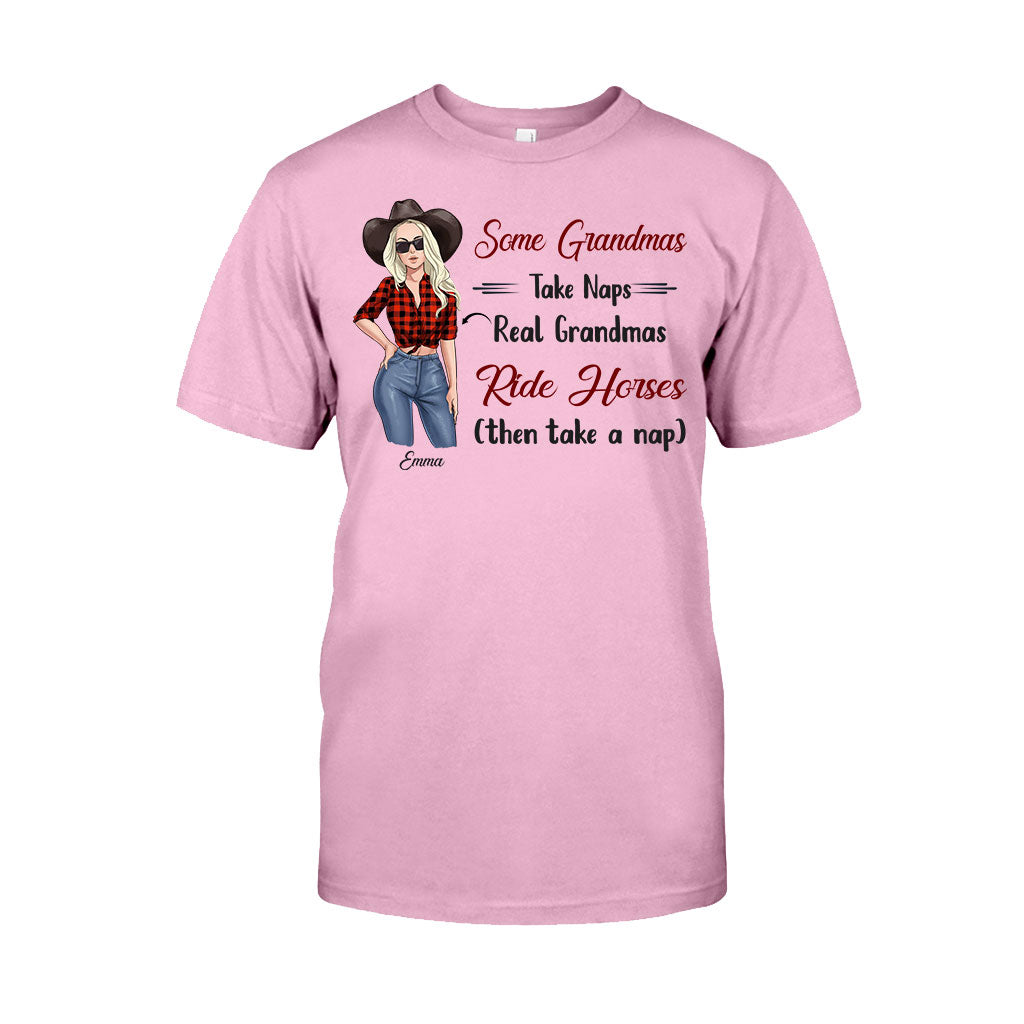 Real Grandmas Ride Horses - Personalized Mother's Day Grandma T-shirt and Hoodie
