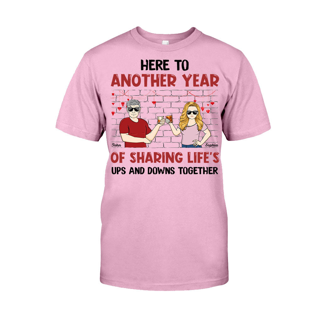 Here To Another Year Of Sharing Life - Personalized Couple Couple T-shirt and Hoodie