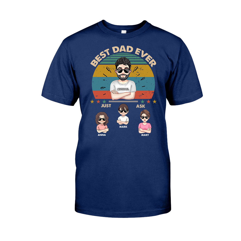 Bester Papa aller Zeiten – Geschenk für Papa, Mama, Opa, Oma, Großvater – Personalisiertes T-Shirt und Hoodie