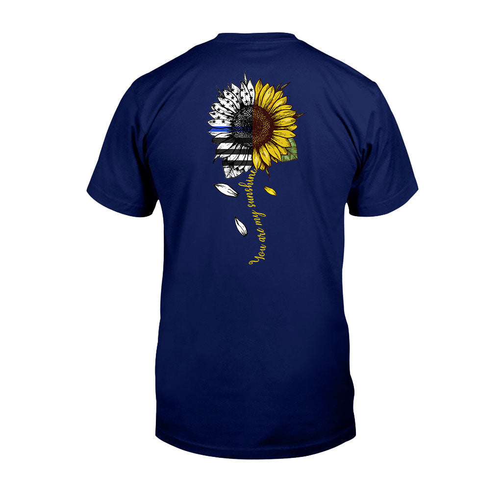 You Are My Sunshine Sunflower - Blue Line Police Officer T-shirt and Hoodie 1121