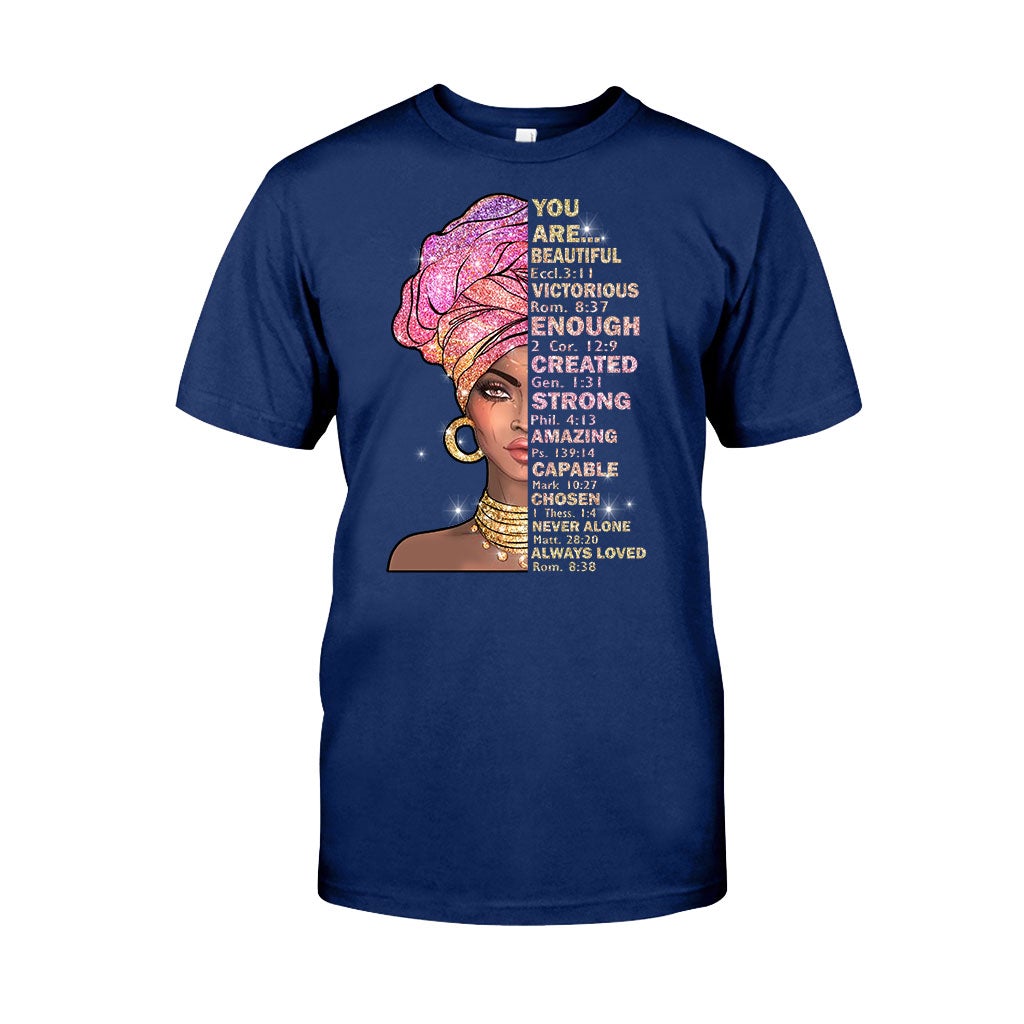 Du bist wunderschön – T-Shirt und Hoodie für Afroamerikaner mit Glitzer-Imitat 1121