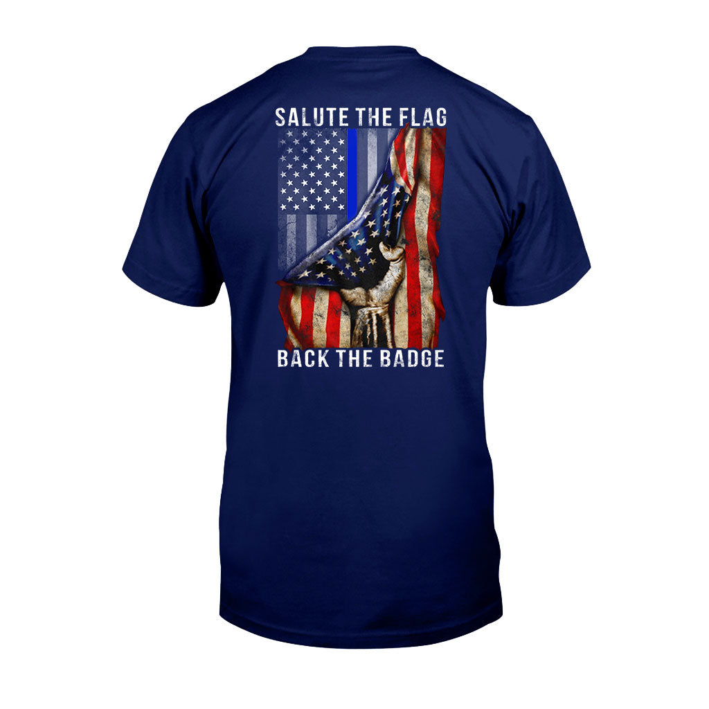 „Salute The Flag“ – T-Shirt und Hoodie für Polizeibeamte 0621