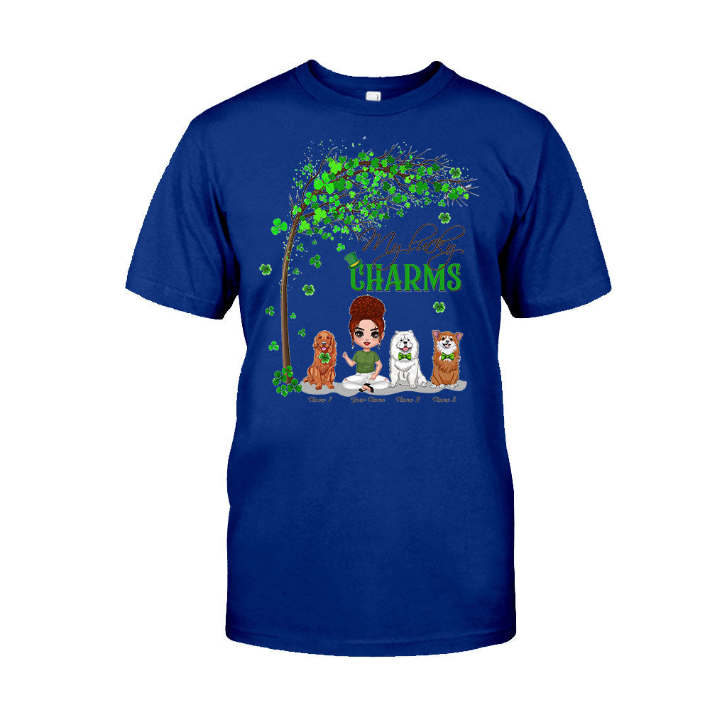 Patrick Day Irish Dogs And Girl - Personalized T-shirt and Hoodie