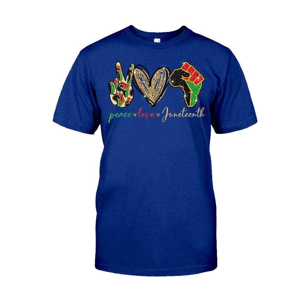 Juneteenth – T-Shirt und Hoodie für Afroamerikaner mit Glitzer-Imitat 1121