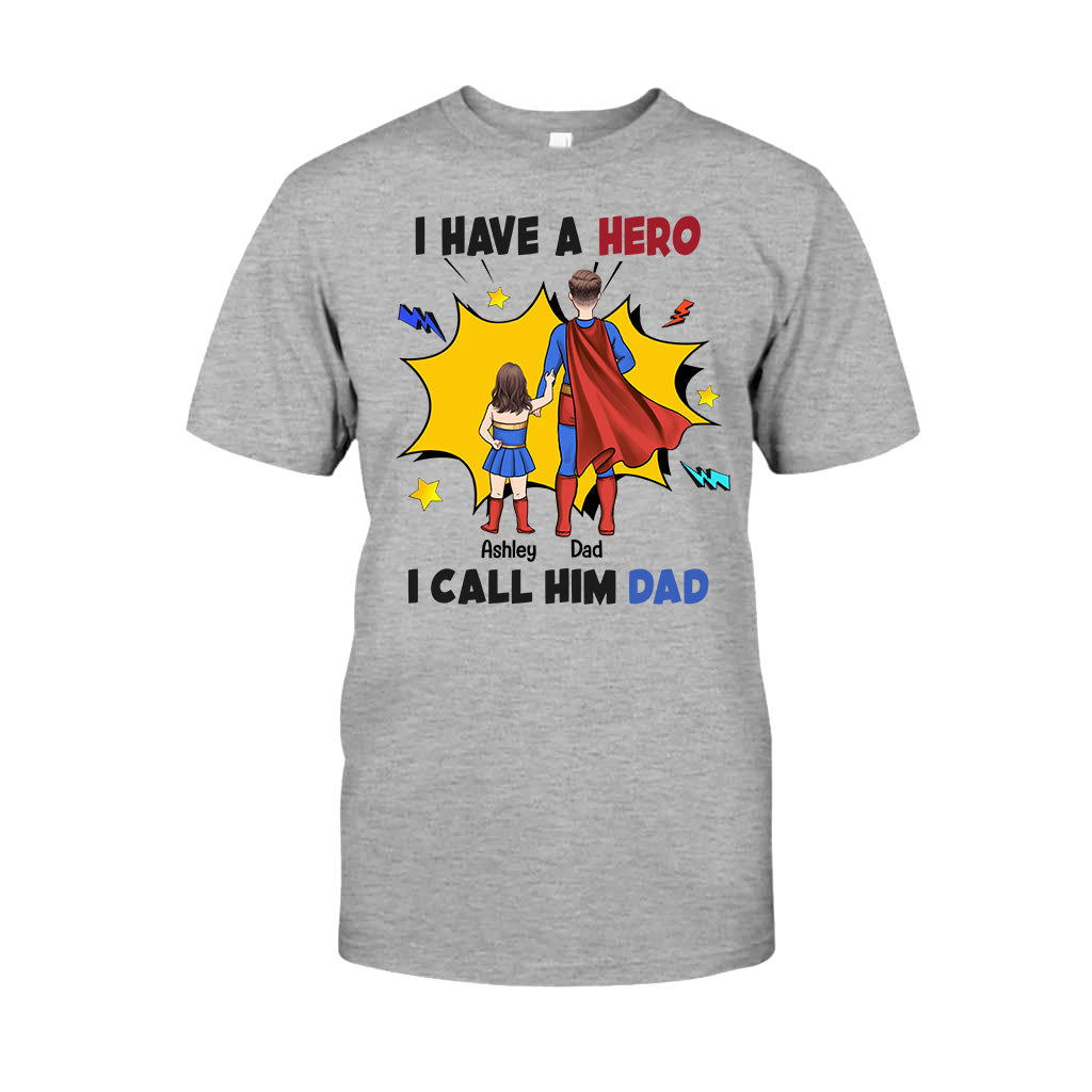 Ich habe einen Helden, ich nenne ihn Papa – personalisiertes Vater-T-Shirt und Hoodie