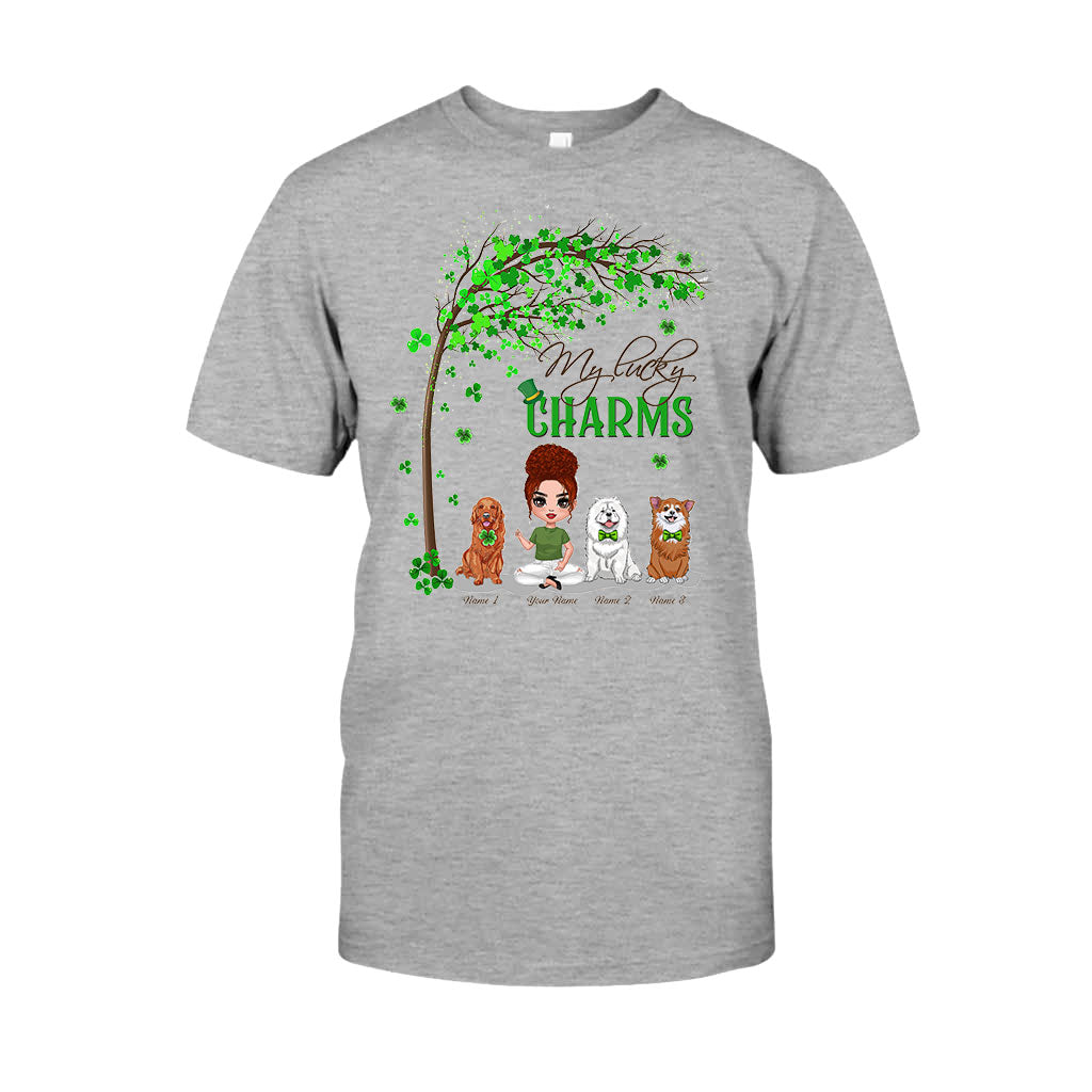 Patrick Day Irish Dogs And Girl - Personalized T-shirt and Hoodie