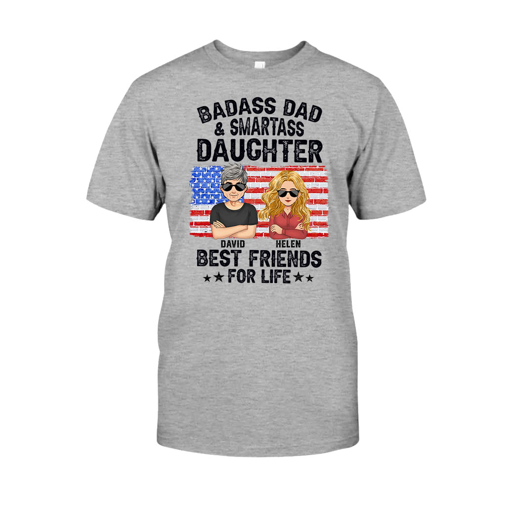 Cooler Papa & freche Tochter – beste Freunde fürs Leben – personalisiertes Vater-T-Shirt und Hoodie
