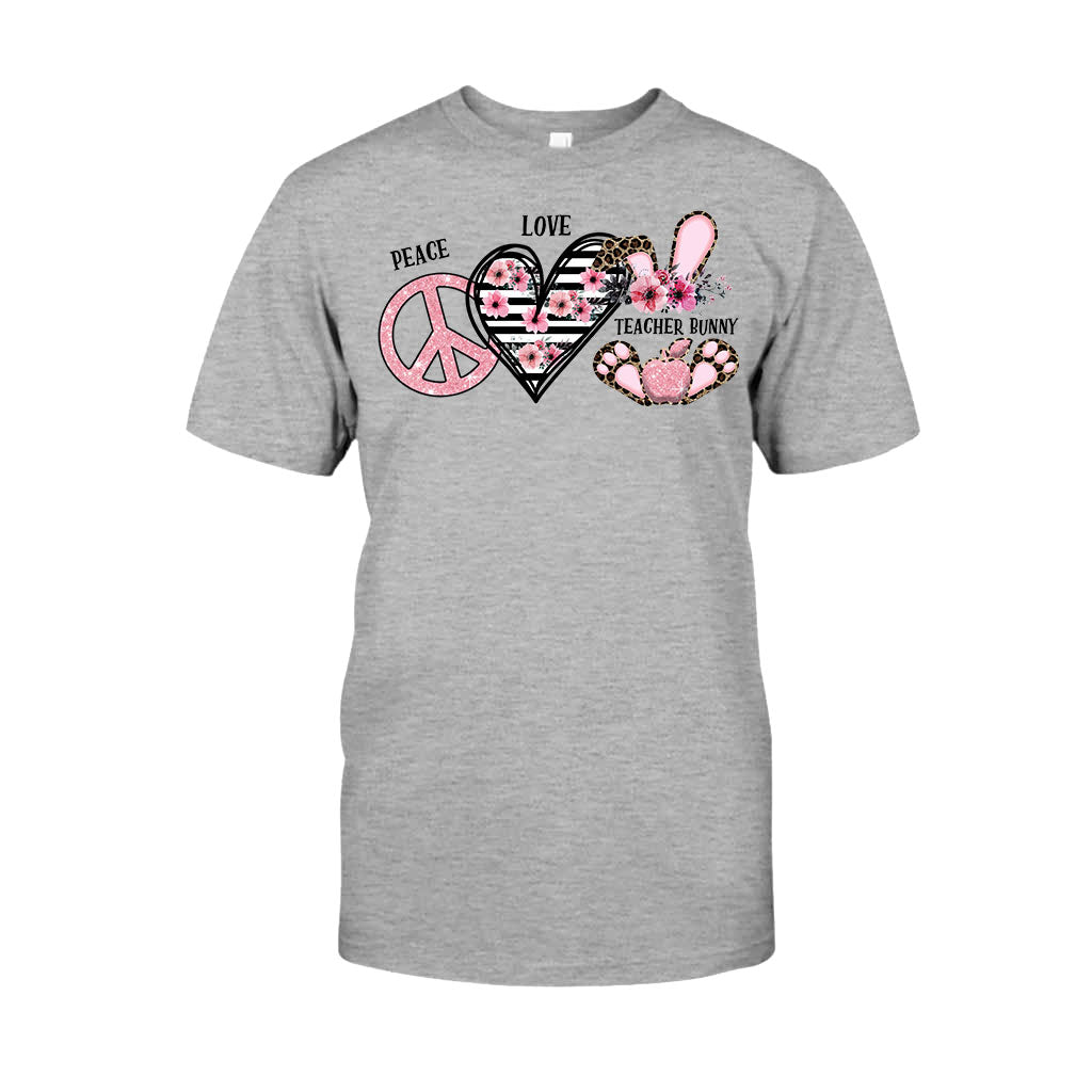 Peace Love One Hip Teacher – Personalisiertes T-Shirt und Hoodie