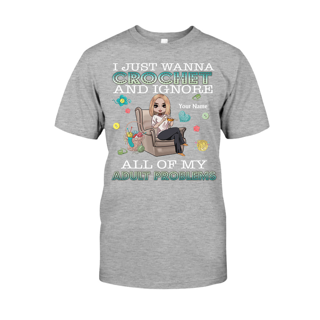 Ich will einfach nur häkeln und all meine Erwachsenenprobleme ignorieren – personalisiertes Häkel-T-Shirt und Hoodie