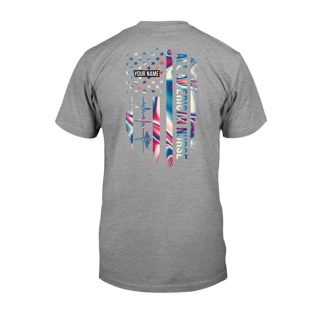 Stolze Krankenschwester – Personalisiertes T-Shirt und Hoodie zum Unabhängigkeitstag