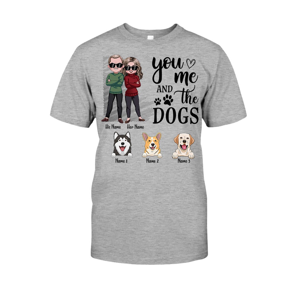 Du, ich und die Hunde – Personalisiertes Partner-T-Shirt und Hoodie