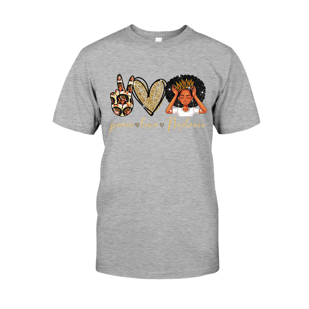 Melanin – T-Shirt und Hoodie für Afroamerikaner mit Glitzer-Imitat 1121