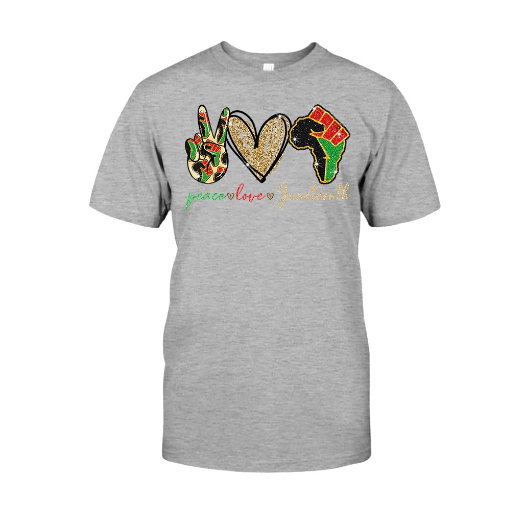 Juneteenth – T-Shirt und Hoodie für Afroamerikaner mit Glitzer-Imitat 1121