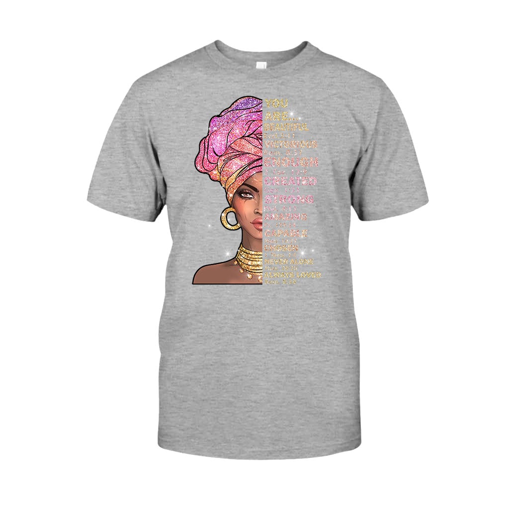Du bist wunderschön – T-Shirt und Hoodie für Afroamerikaner mit Glitzer-Imitat 1121