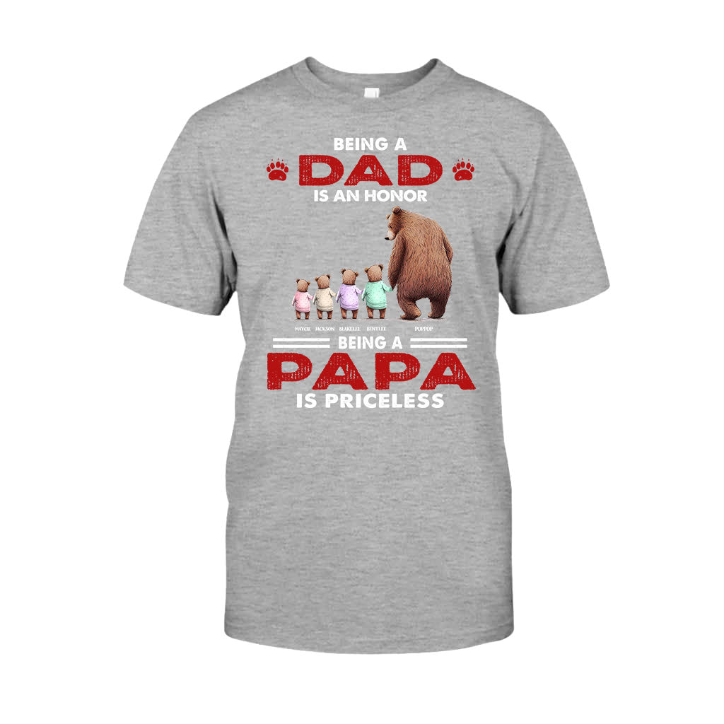 Priceless Papa Bear - Personalized Father's Day Grandpa T-shirt and Hoodie